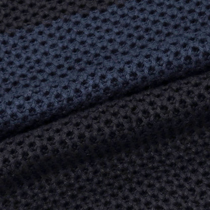 【新品】セッテフィーリ カシミア Settefili Cashmere リネンコットン ボーダー クルーネック プルオーバーニット ネイビー系【サイズ48/S】【 状態ランクN 】【 メンズ 】