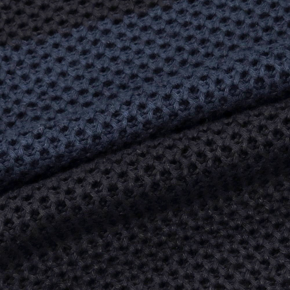 【新品】セッテフィーリ カシミア Settefili Cashmere リネンコットン ボーダー クルーネック プルオーバーニット ネイビー系【サイズ50/M】【 状態ランクN 】【 メンズ 】