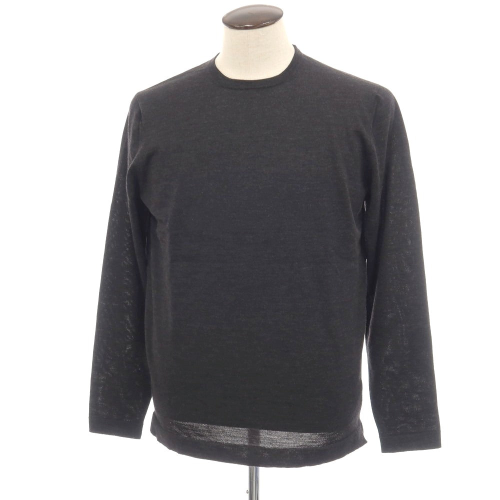 【新品】フィリッポ デ ローレンティス FILIPPO DE LAURENTIIS ロイヤルメリノウール クルーネック プルオーバーニット チャコールグレー【サイズ52】【 状態ランクN 】【 メンズ 】