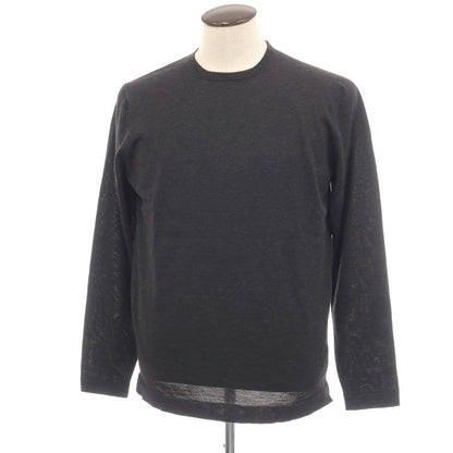 【新品】フィリッポ デ ローレンティス FILIPPO DE LAURENTIIS ロイヤルメリノウール クルーネック プルオーバーニット チャコールグレー【サイズ52】【 状態ランクN 】【 メンズ 】