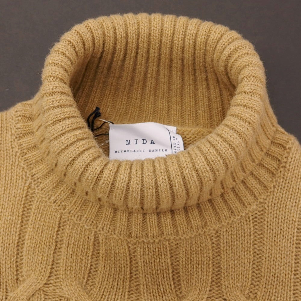 【新品】ミダ M.I.D.A. ウールナイロン タートルネック プルオーバーニット キャメルベージュ【サイズ46/XS】【 状態ランクN 】【 メンズ 】