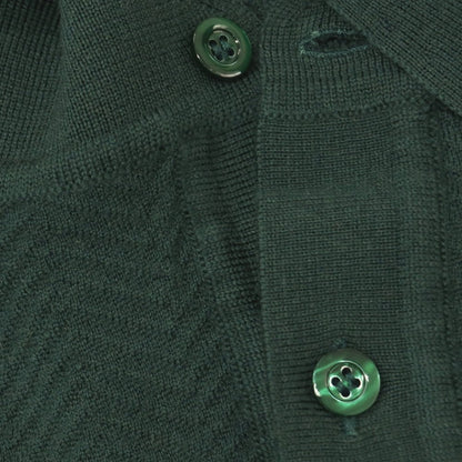 【新品アウトレット】フランカ ペルージャ Franca Perugia ウール ヘリンボーン編み ポロニット ダークグリーン【サイズ48】【 状態ランクN- 】【 メンズ 】