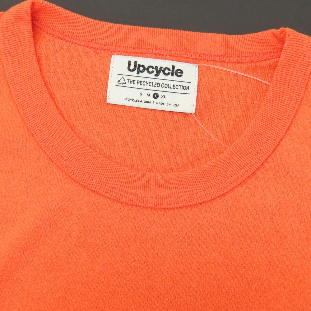 【新品】アップサイクル Upcycle ポリエステルコットン クルーネック 半袖Ｔシャツ オレンジ【サイズL】【 状態ランクN 】【 メンズ 】