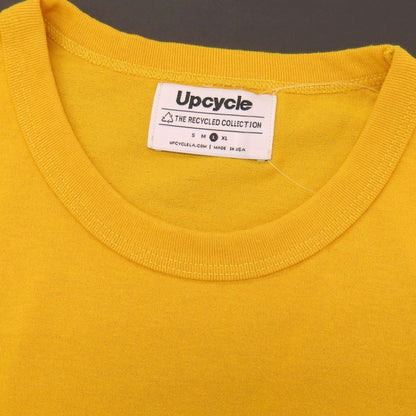 【新品】アップサイクル Upcycle ポリエステルコットン クルーネック 半袖Ｔシャツ マスタードイエロー【サイズL】【 状態ランクN 】【 メンズ 】