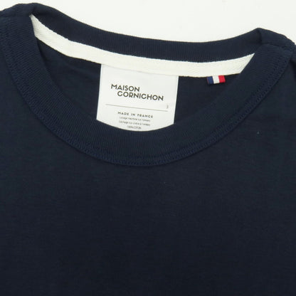【新品】メゾン コルニション MAISON CORNICHON コットン クルーネック 半袖Ｔシャツ ネイビー【サイズ3】【 状態ランクN 】【 メンズ 】