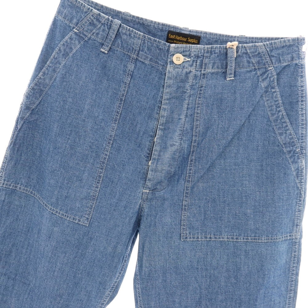 【新品アウトレット】イーストハーバーサープラス East Harbour Surplus コットン ベイカーパンツ ワークパンツ ブルー【サイズ48】【 状態ランクN- 】【 メンズ 】