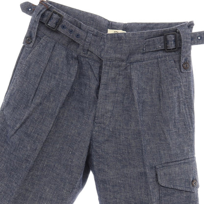 【新品】ジーティーアー G.T.A GHURKA SHORT ストレッチ コットンリネン グルカ ショートパンツ ネイビー【サイズ42】【 状態ランクN 】【 メンズ 】