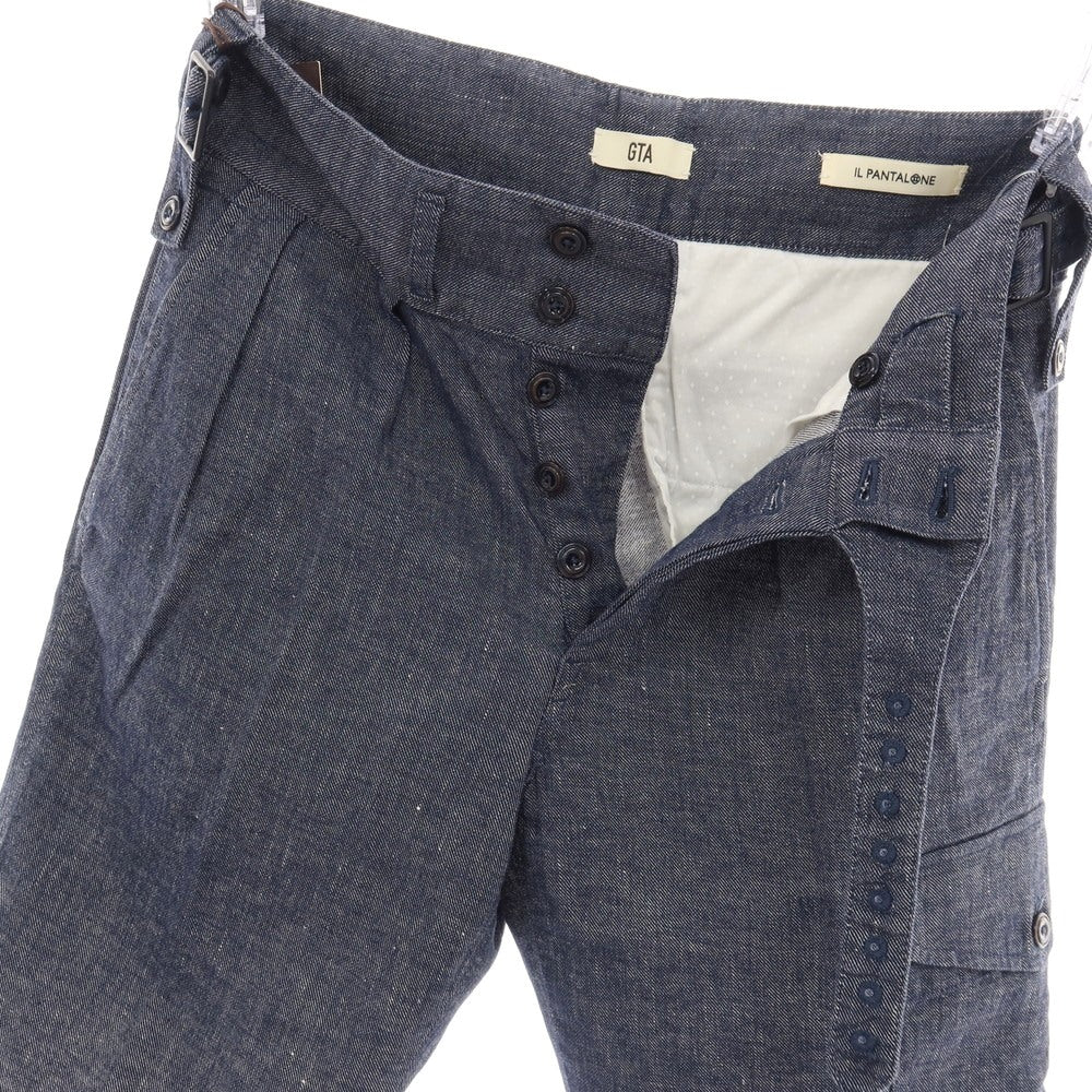 【新品】ジーティーアー G.T.A GHURKA SHORT ストレッチ コットンリネン グルカ ショートパンツ ネイビー【サイズ42】【 状態ランクN 】【 メンズ 】