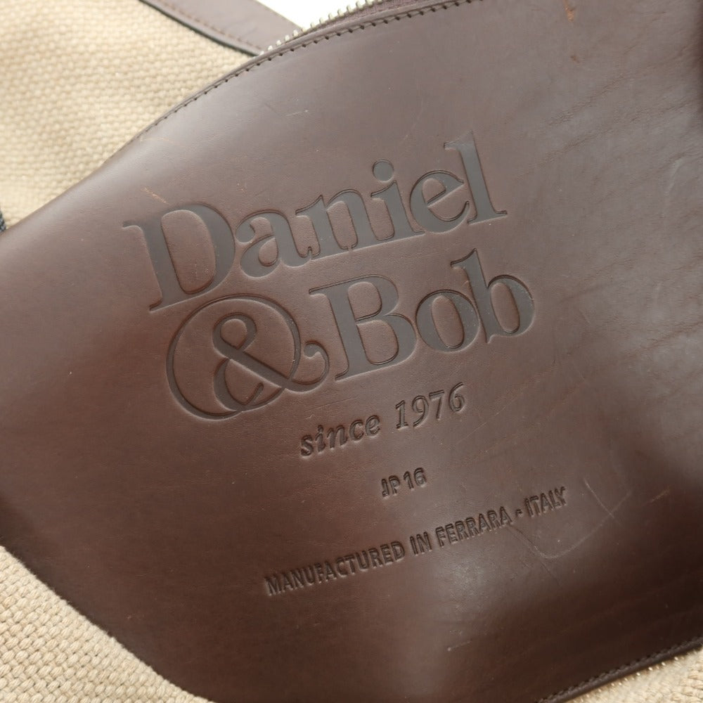 【新品アウトレット】ダニエルアンドボブ Daniel &amp; Bob キャンバス レザー トートバッグ ベージュ系【 状態ランクN- 】【 メンズ 】