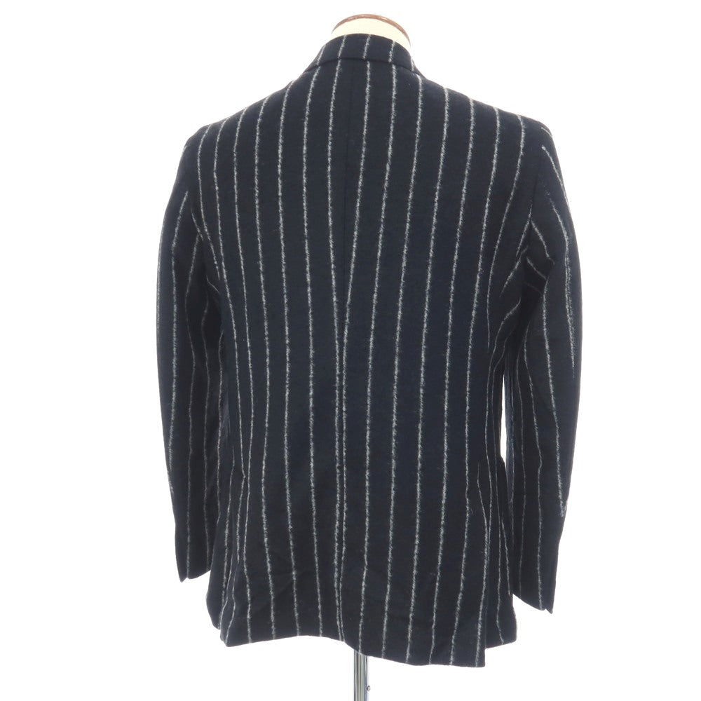 【中古】ブレラス BRERAS アクリルウールポリエステル ジャージー ストライプ 3B テーラードジャケット ダークネイビーxホワイト【サイズ48】【 状態ランクB 】【 メンズ 】
