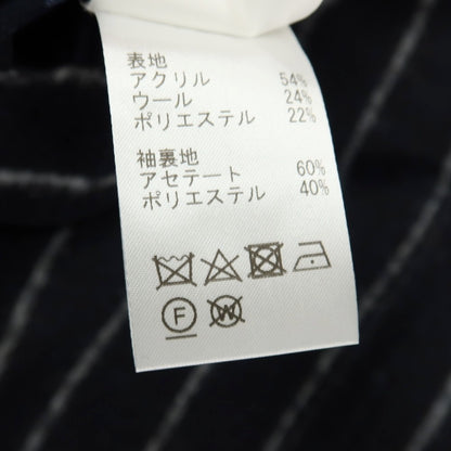 【中古】ブレラス BRERAS アクリルウールポリエステル ジャージー ストライプ 3B テーラードジャケット ダークネイビーxホワイト【サイズ48】【 状態ランクB 】【 メンズ 】