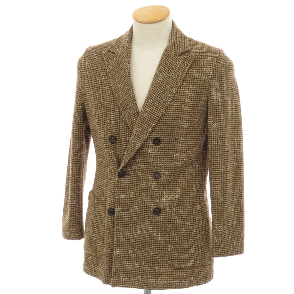 【中古】ティージャケット T-JACKET コットンウールナイロンアクリルポリエステル ダブル6B カジュアルジャケット ベージュブラウン【サイズXS】【 状態ランクB 】【 メンズ 】