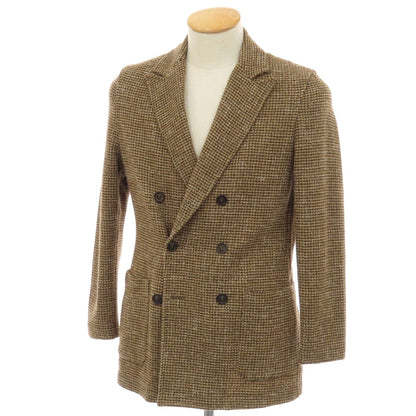 【中古】ティージャケット T-JACKET コットンウールナイロンアクリルポリエステル ダブル6B カジュアルジャケット ベージュブラウン【サイズXS】【 状態ランクB 】【 メンズ 】