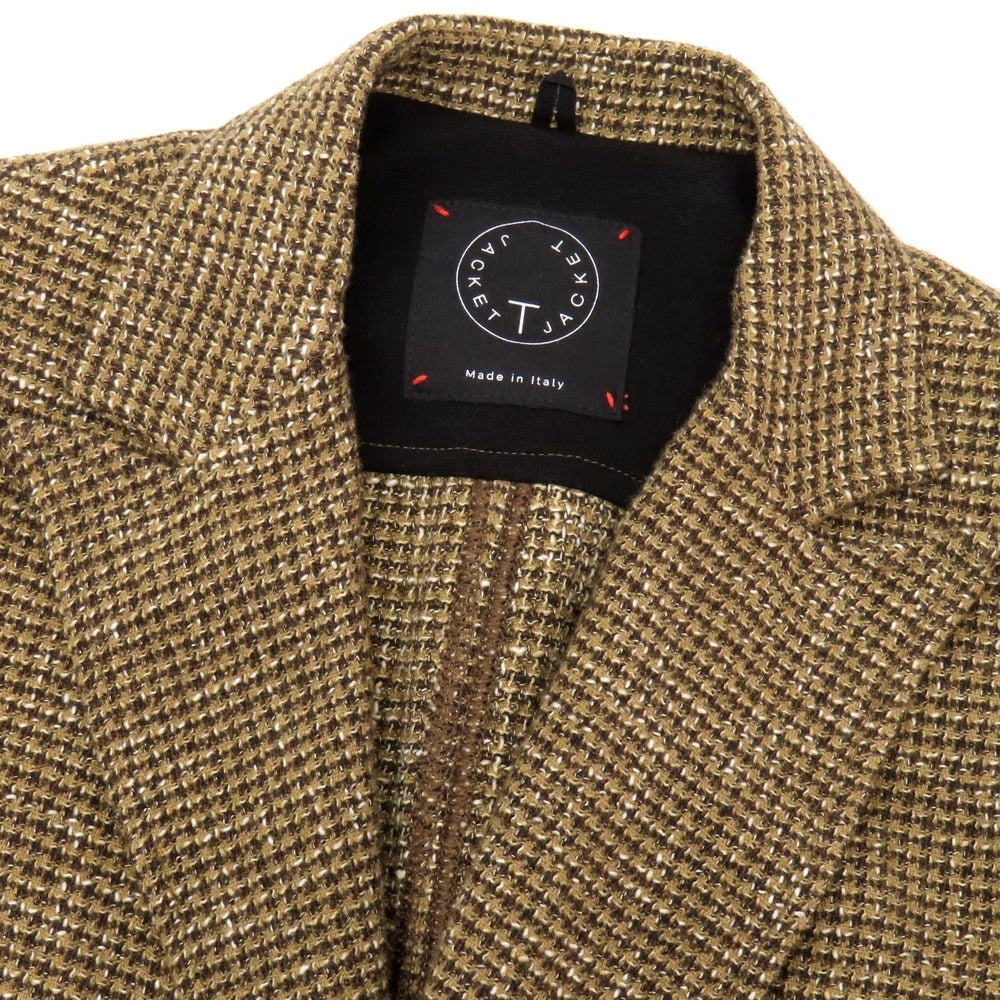 【中古】ティージャケット T-JACKET コットンウールナイロンアクリルポリエステル ダブル6B カジュアルジャケット ベージュブラウン【サイズXS】【 状態ランクB 】【 メンズ 】