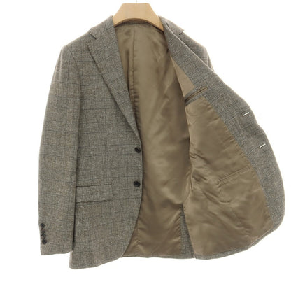 【中古】ブリッラ ペル イル グスト Brilla per il gusto ウールシルク チェック 3つボタンスーツ ブラウン系xグレー【サイズ46】【 状態ランクB 】【 メンズ 】