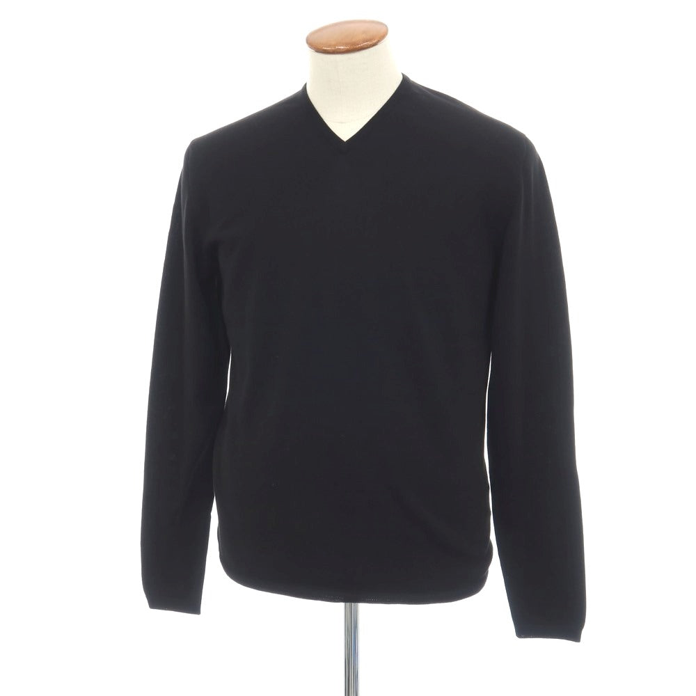 【中古】クルチアーニ CRUCIANI コットン Vネック プルオーバーニット ブラック【サイズ48】【 状態ランクB 】【 メンズ 】