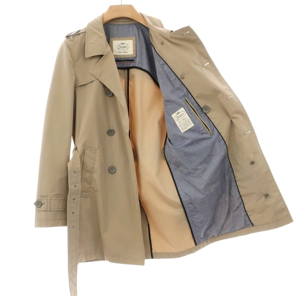 【中古】ヘルノ Herno コットンナイロン トレンチコート ベージュ【サイズ48】【 状態ランクC 】【 メンズ 】