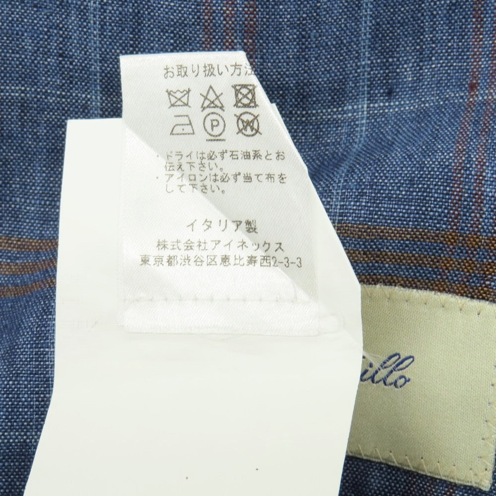 中古】デペトリロ DE PETRILLO リネン チェック 3B テーラード