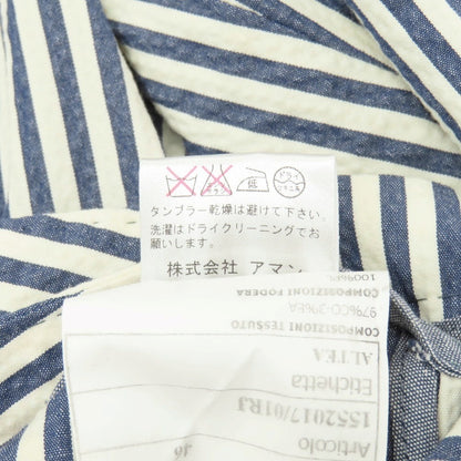 【中古】アルテア Altea TEDDY コットンポリウレタン シアサッカー ストライプ 3B カジュアルジャケット ネイビーxオフホワイト【サイズ46】【 状態ランクB 】【 メンズ 】