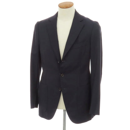 【中古】イザイア ISAIA ウール 3B テーラードジャケット ネイビー【サイズ46 8R】【 状態ランクC 】【 メンズ 】
