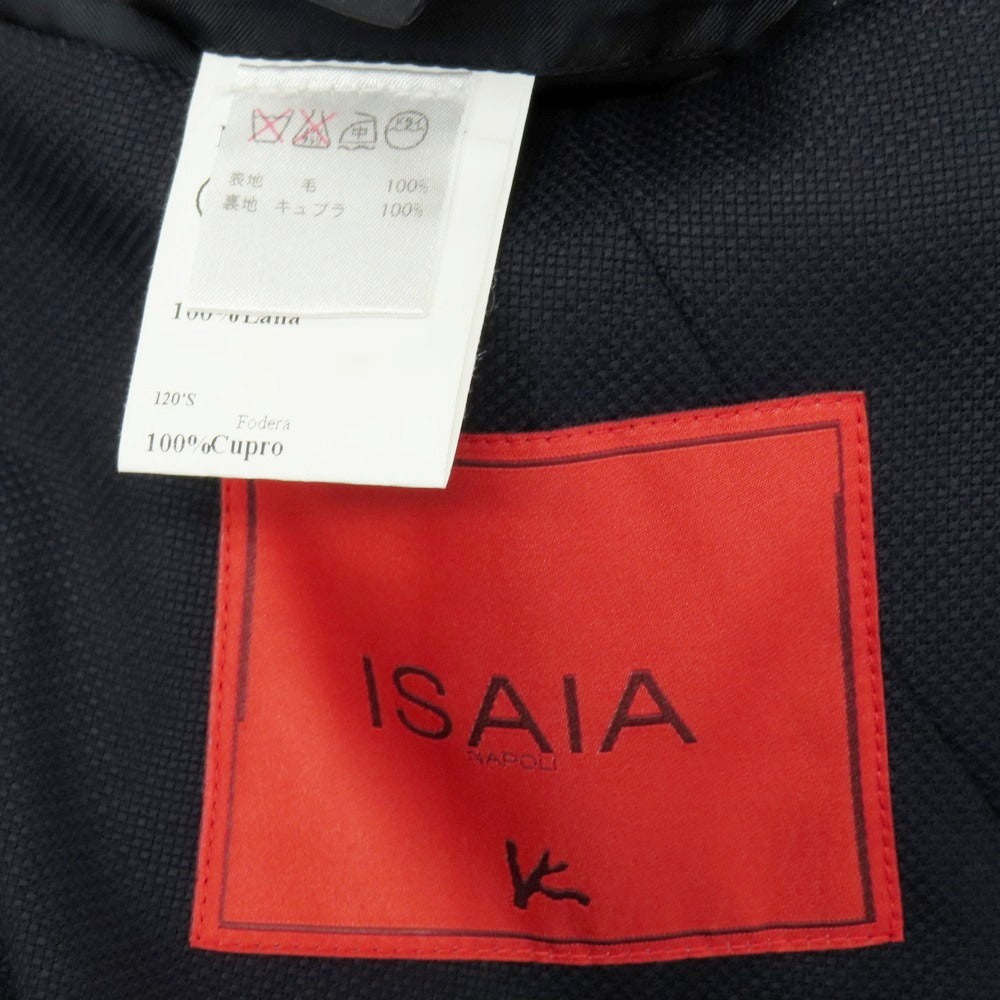 【中古】イザイア ISAIA ウール 3B テーラードジャケット ネイビー【サイズ46 8R】【 状態ランクC 】【 メンズ 】
