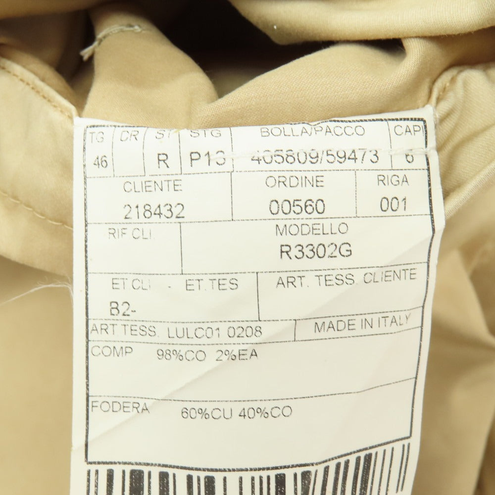 【中古】ボリオリ BOGLIOLI COAT ストレッチ コットン 3B テーラードジャケット ベージュ【サイズ46】【 状態ランクC 】【 メンズ 】