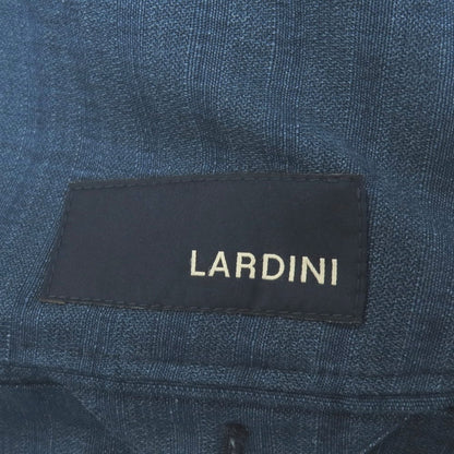 【中古】ラルディーニ LARDINI コットンリネン シャドウストライプ 6B ダブルブレスト テーラードジャケット ネイビーブルー【サイズ46 7REG】【 状態ランクD 】【 メンズ 】