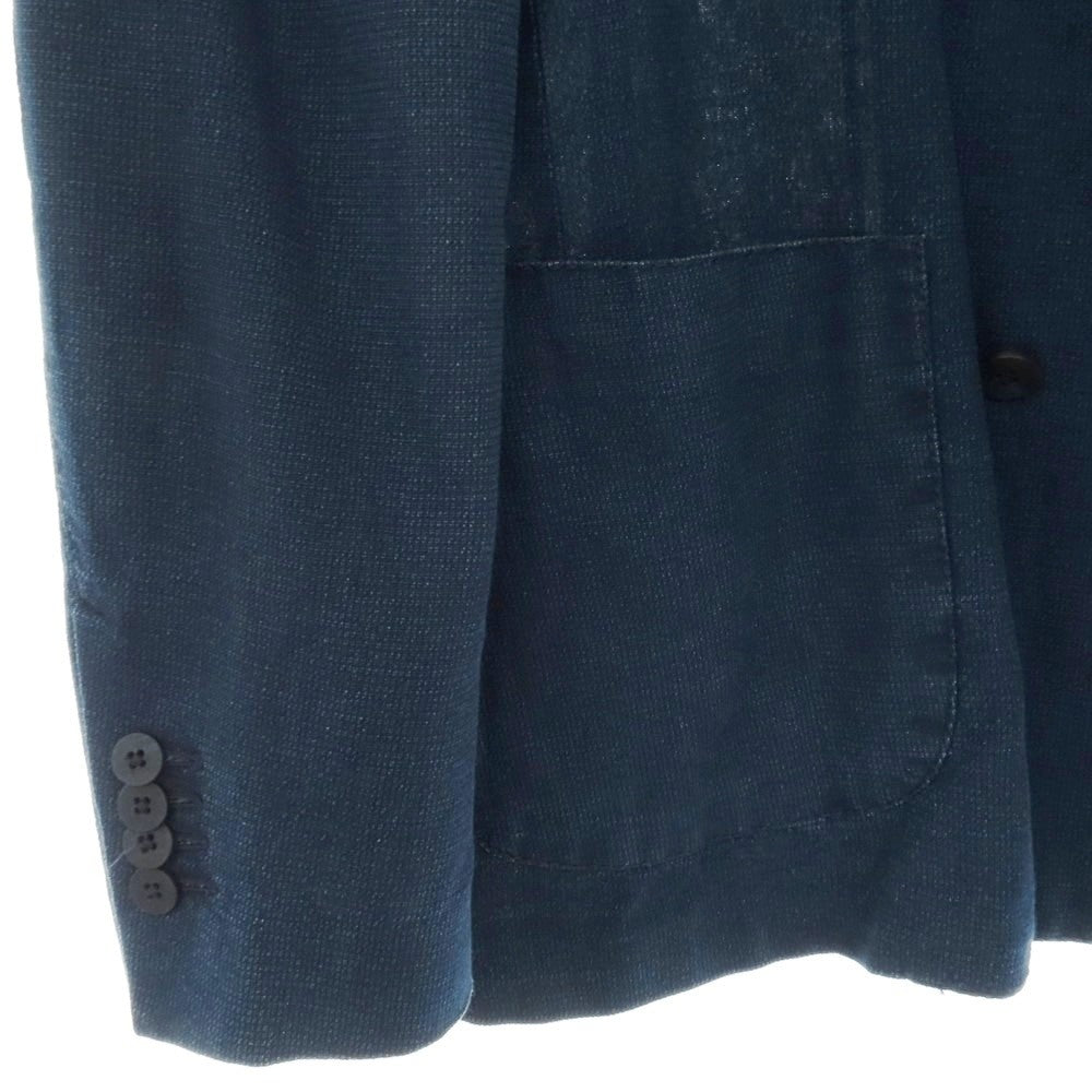 【中古】ラルディーニ LARDINI コットン 6B ダブルブレスト テーラードジャケット ネイビー【サイズ46 REG】【 状態ランクC 】【 メンズ 】