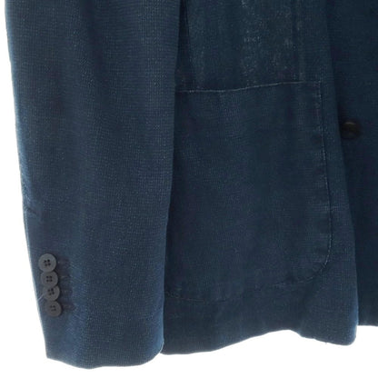 【中古】ラルディーニ LARDINI コットン 6B ダブルブレスト テーラードジャケット ネイビー【サイズ46 REG】【 状態ランクC 】【 メンズ 】