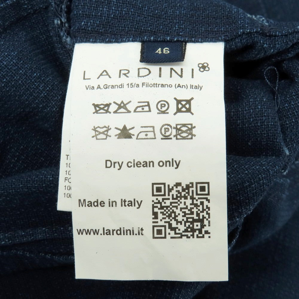 【中古】ラルディーニ LARDINI コットン 6B ダブルブレスト テーラードジャケット ネイビー【サイズ46 REG】【 状態ランクC 】【 メンズ 】