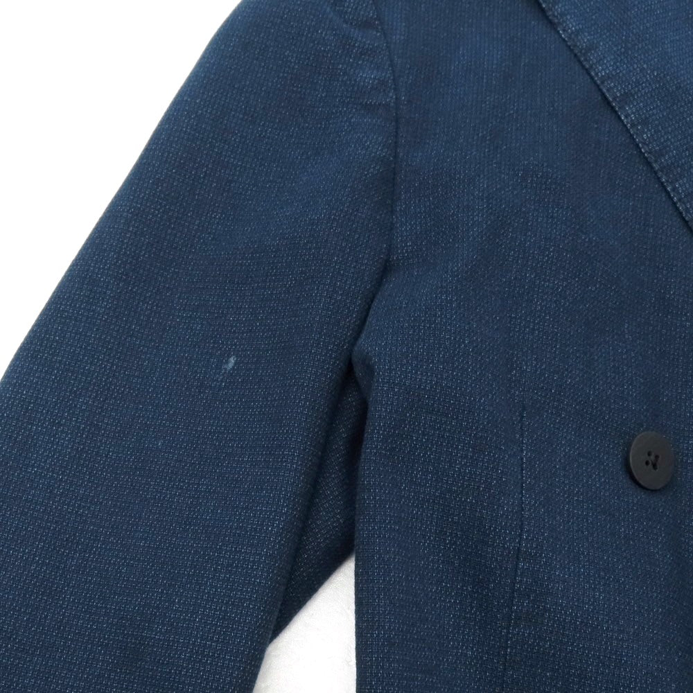 【中古】ラルディーニ LARDINI コットン 6B ダブルブレスト テーラードジャケット ネイビー【サイズ46 REG】【 状態ランクC 】【 メンズ 】