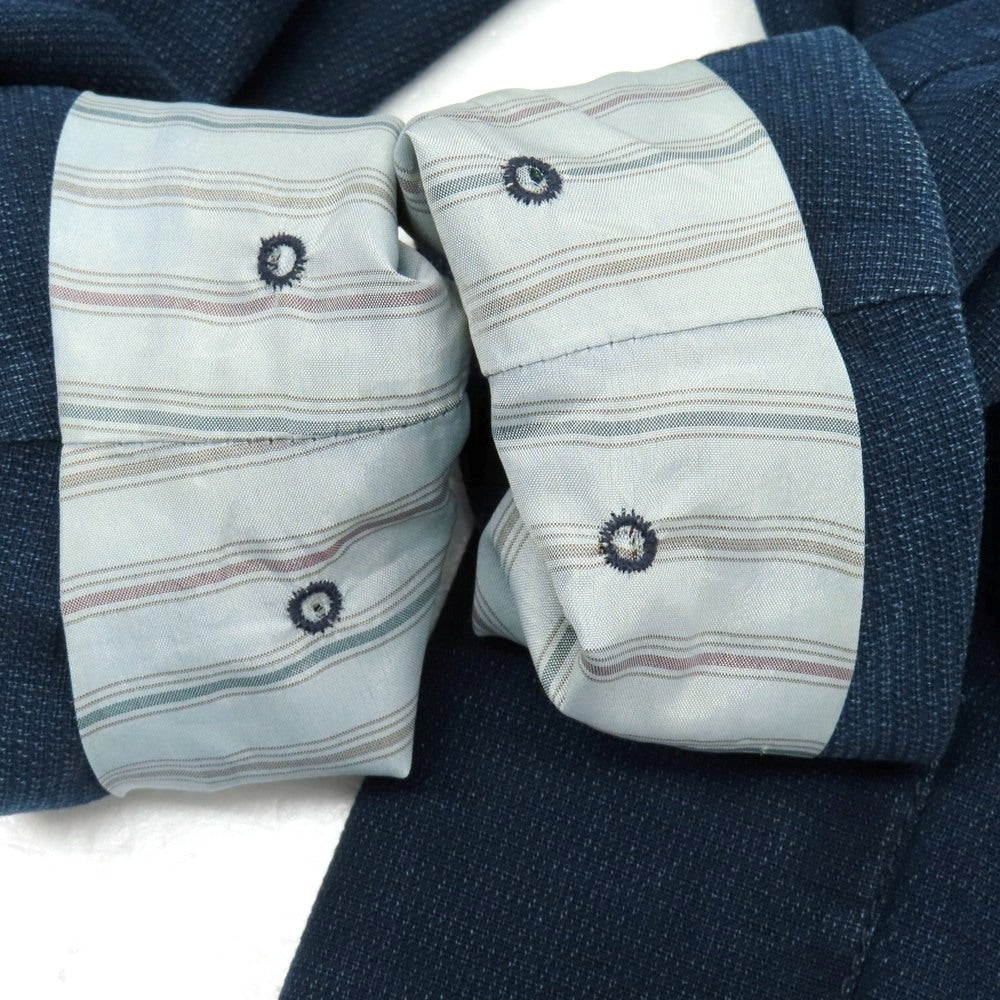 【中古】ラルディーニ LARDINI コットン 6B ダブルブレスト テーラードジャケット ネイビー【サイズ46 REG】【 状態ランクC 】【 メンズ 】