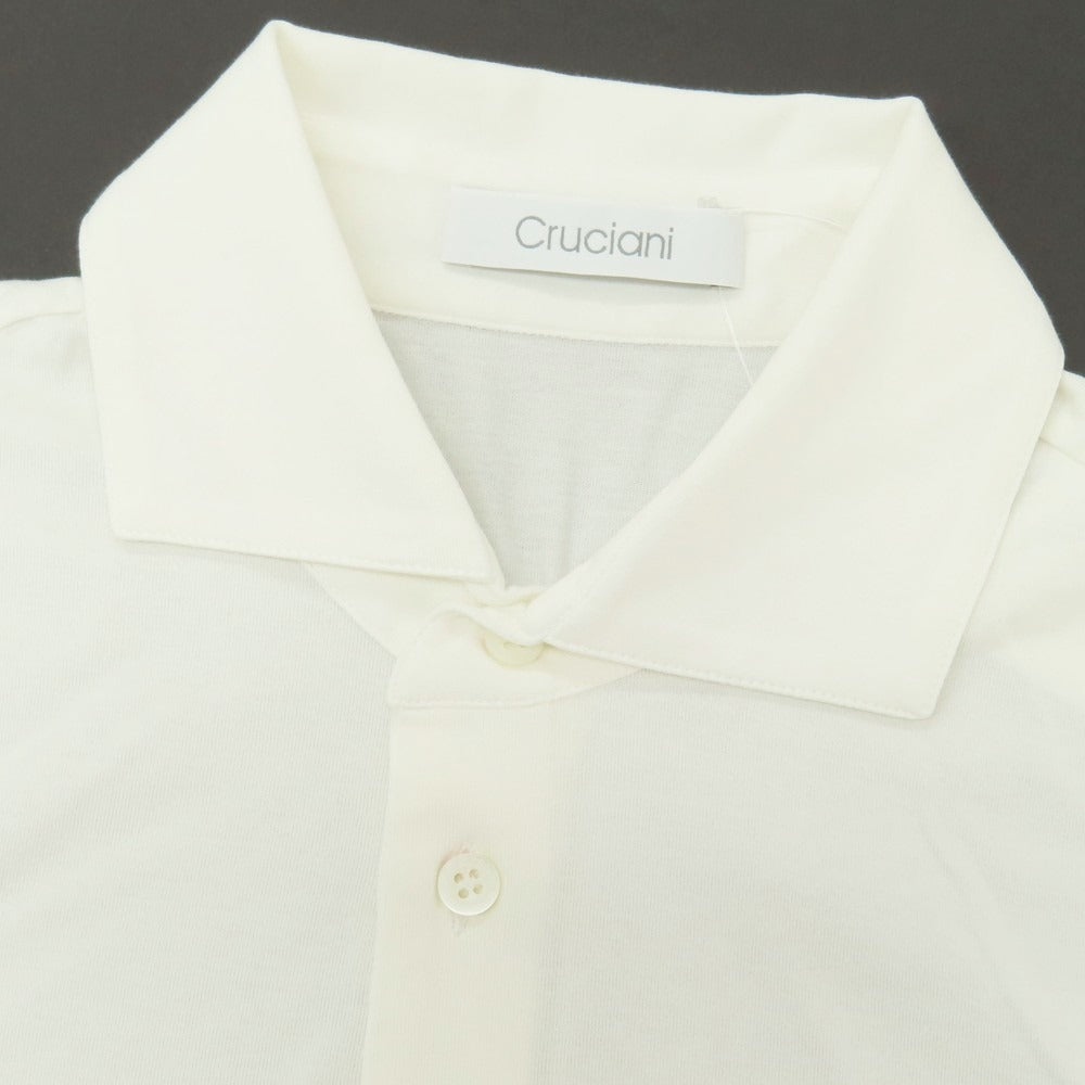 【中古】クルチアーニ CRUCIANI ストレッチ コットン 半袖ポロシャツ ホワイト【サイズ46】【 状態ランクA 】【 メンズ 】