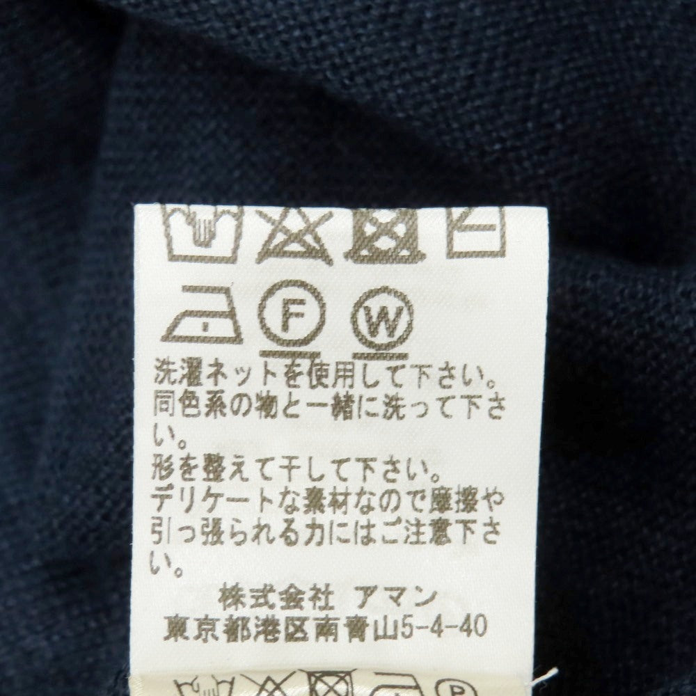 【中古】アルテア Altea リネン クルーネック 半袖 プルオーバーニット ネイビー【サイズS】【 状態ランクB 】【 メンズ 】