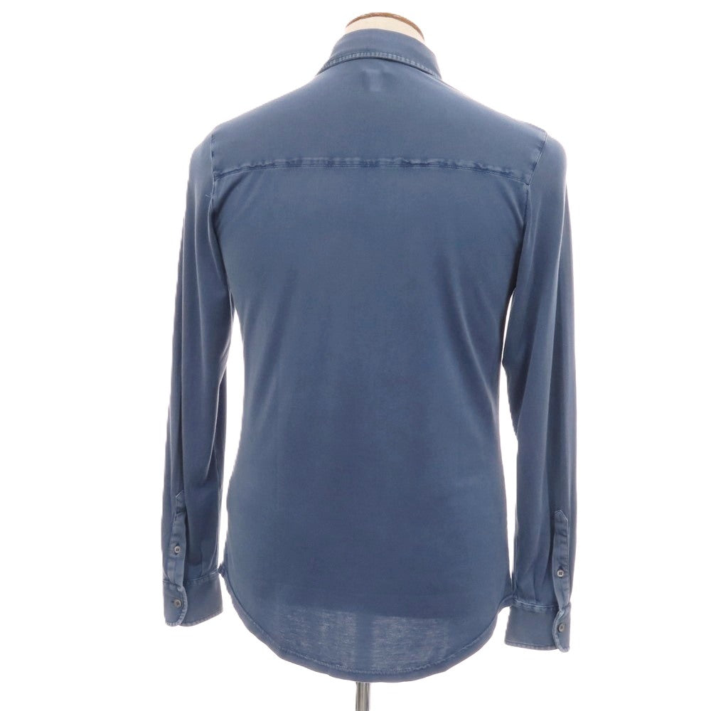 【中古】フェデーリ FEDELI コットン ジャージー カジュアルシャツ スモーキーネイビー【サイズ46】【 状態ランクC 】【 メンズ 】