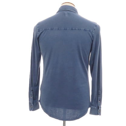 【中古】フェデーリ FEDELI コットン ジャージー カジュアルシャツ スモーキーネイビー【サイズ46】【 状態ランクC 】【 メンズ 】