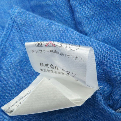 【中古】フィナモレ Finamore リネン ホリゾンタルカラー カジュアルシャツ ブルー【サイズ39】【 状態ランクB 】【 メンズ 】