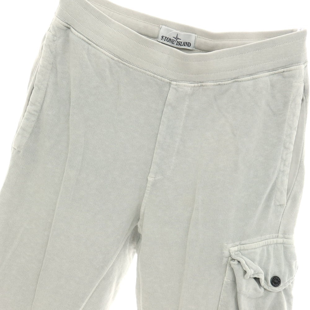 【中古】ストーンアイランド STONE ISLAND ガーメントダイ コットン スウェットパンツ ライトグレー【サイズS】【 状態ランクC 】【 メンズ 】