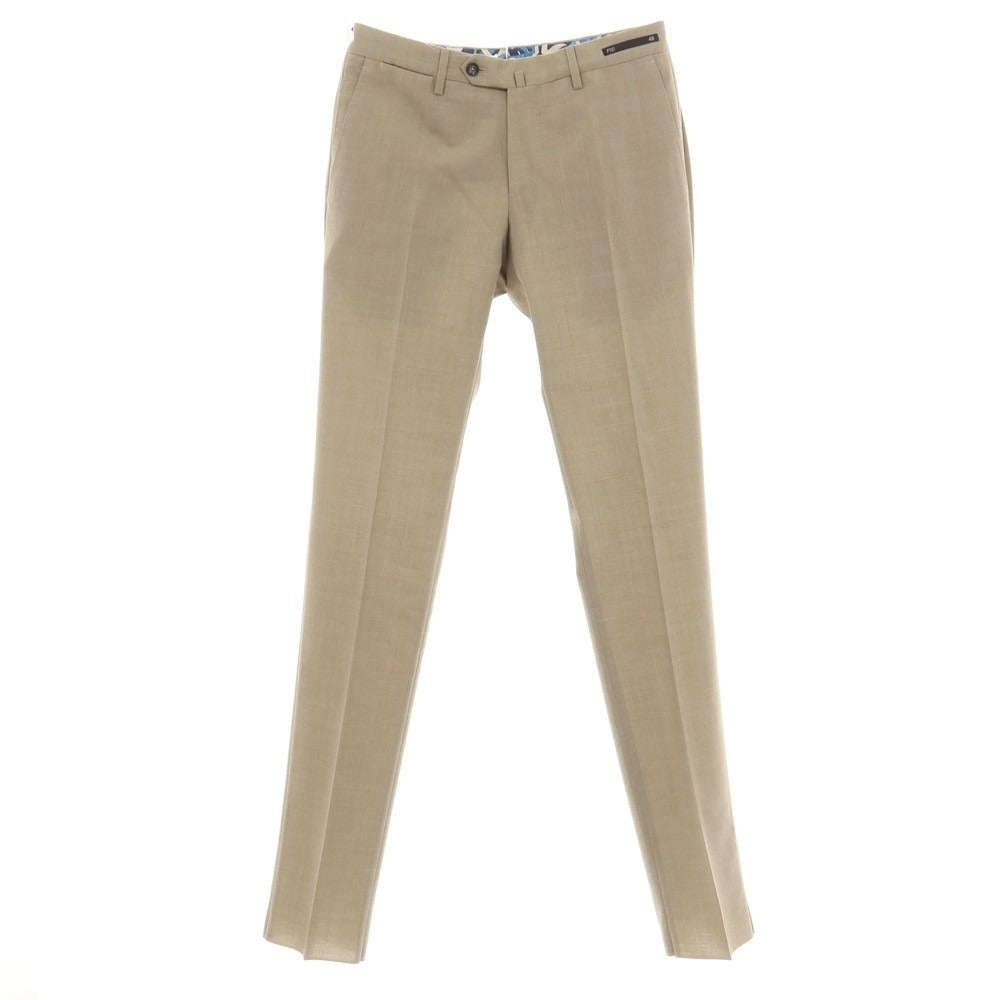 【中古】ピーティーゼロウーノ PT01 San Blas ポリエステルウールポリウレタン ドレススラックスパンツ ベージュ【サイズ46】【 状態ランクA 】【 メンズ 】