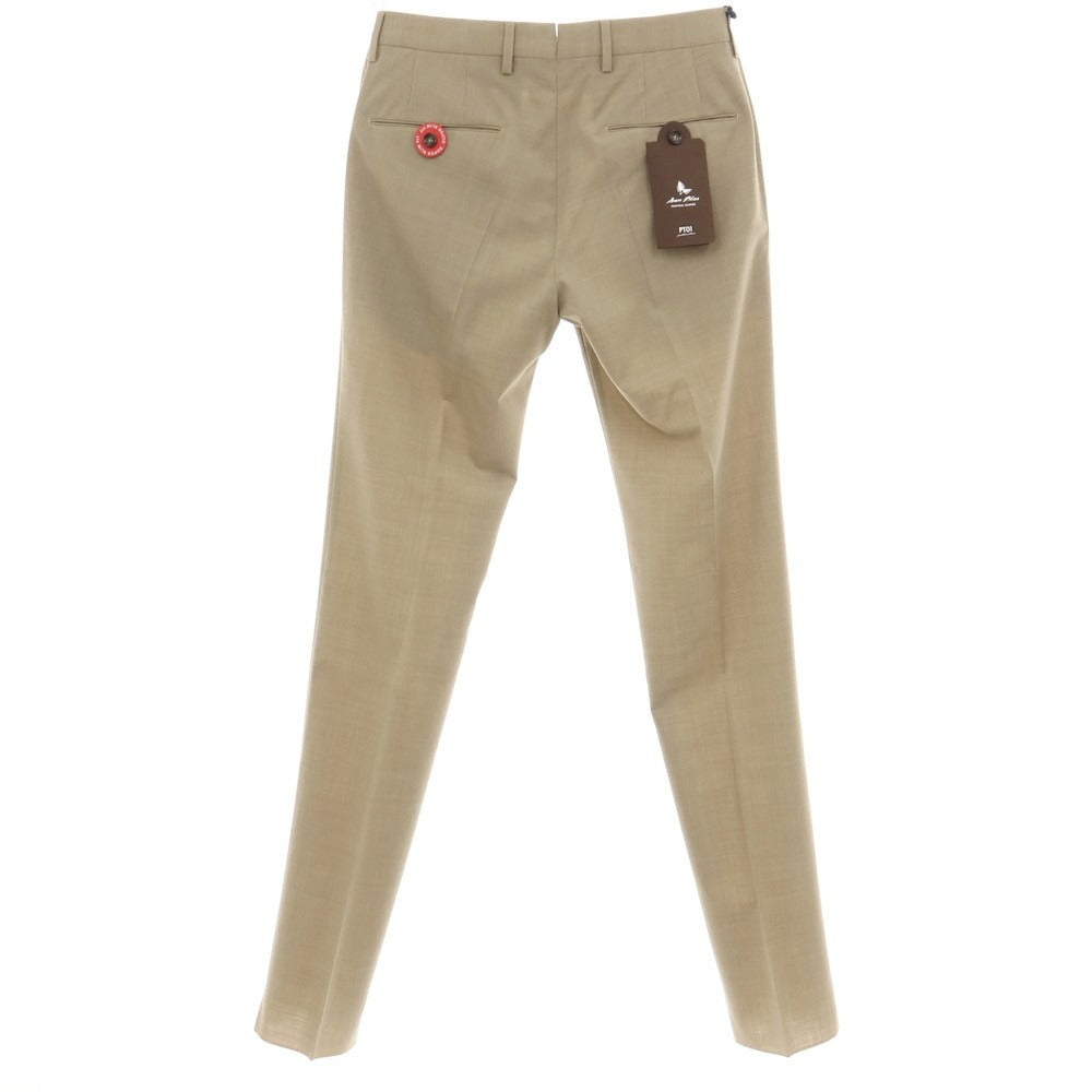 【中古】ピーティーゼロウーノ PT01 San Blas ポリエステルウールポリウレタン ドレススラックスパンツ ベージュ【サイズ46】【 状態ランクA 】【 メンズ 】