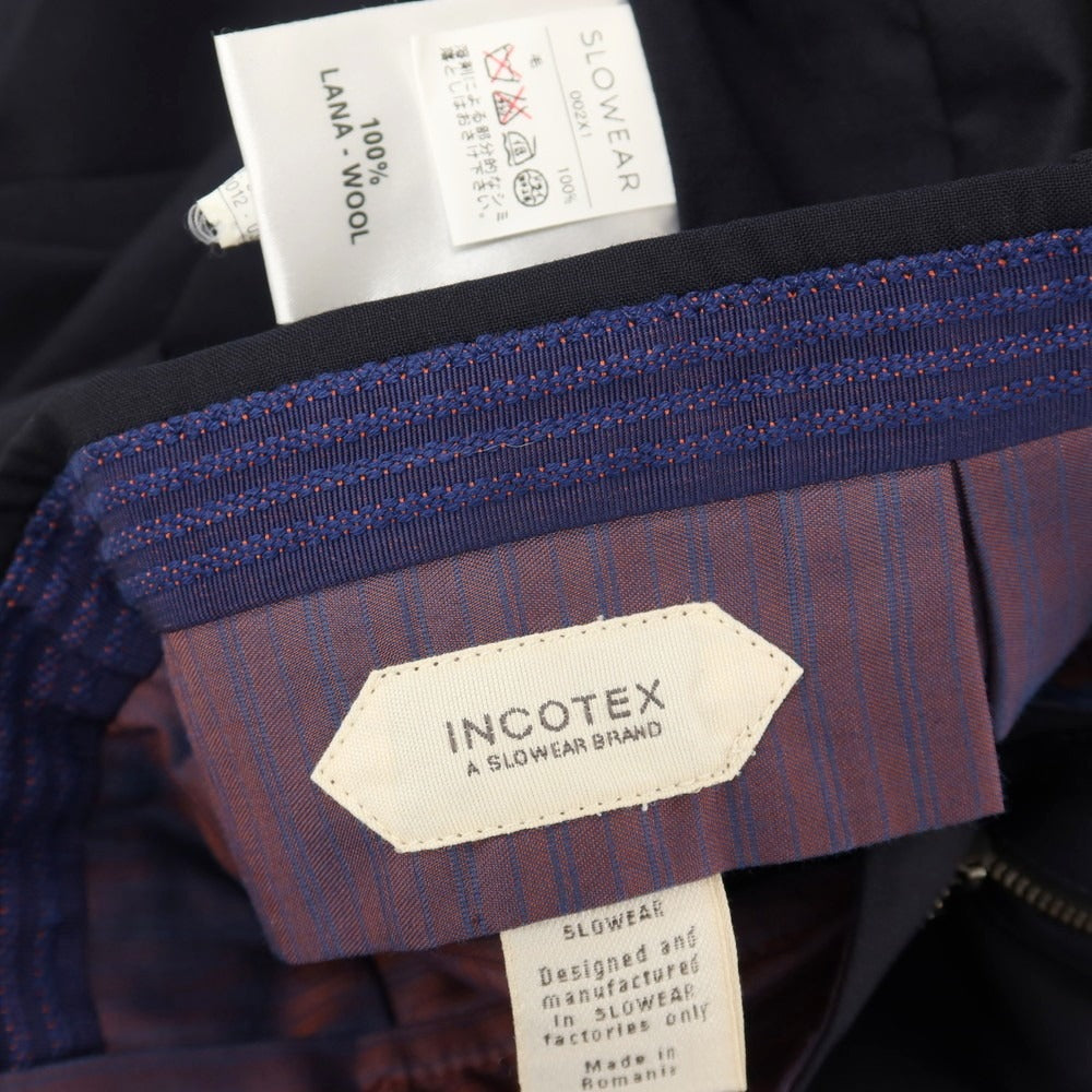 【中古】インコテックス INCOTEX ウール ドレススラックスパンツ ネイビー【サイズ46】【 状態ランクB 】【 メンズ 】