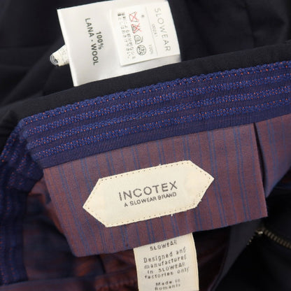 【中古】インコテックス INCOTEX ウール ドレススラックスパンツ ネイビー【サイズ46】【 状態ランクB 】【 メンズ 】