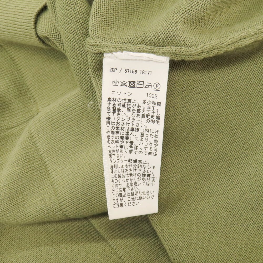 【中古】グランサッソ GRAN SASSO コットン ヘンリーネック 半袖 プルオーバーニット ミリタリーグリーン【サイズ46】【 状態ランクC 】【 メンズ 】