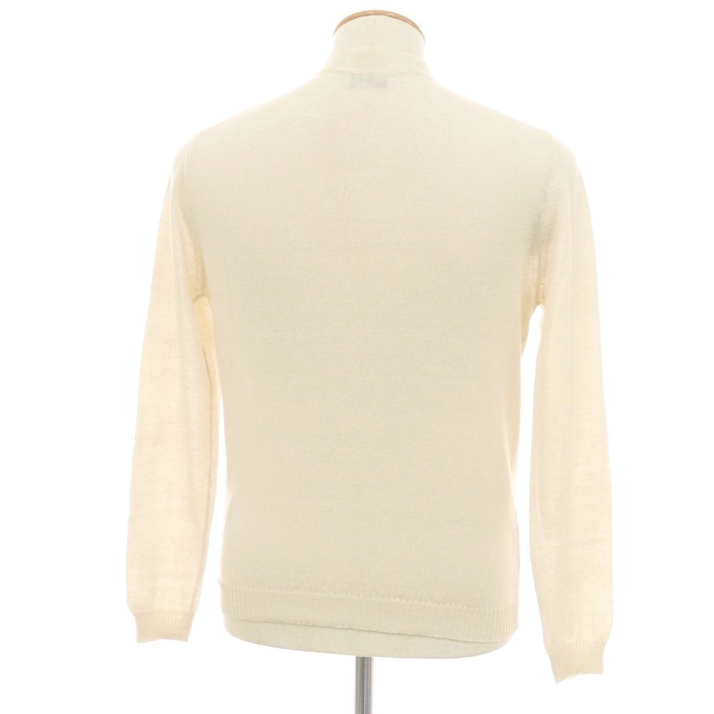 【中古】セッテフィーリ カシミア Settefili Cashmere リネンコットン ヘンリーネック プルオーバーニット アイボリー【サイズ46】【 状態ランクA 】【 メンズ 】