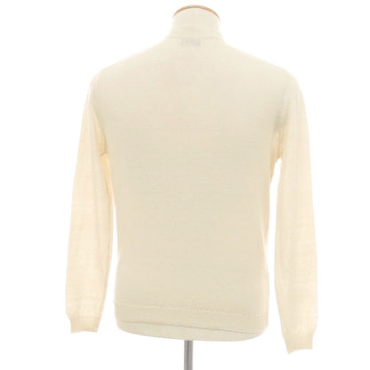 【中古】セッテフィーリ カシミア Settefili Cashmere リネンコットン ヘンリーネック プルオーバーニット アイボリー【サイズ46】【 状態ランクA 】【 メンズ 】
