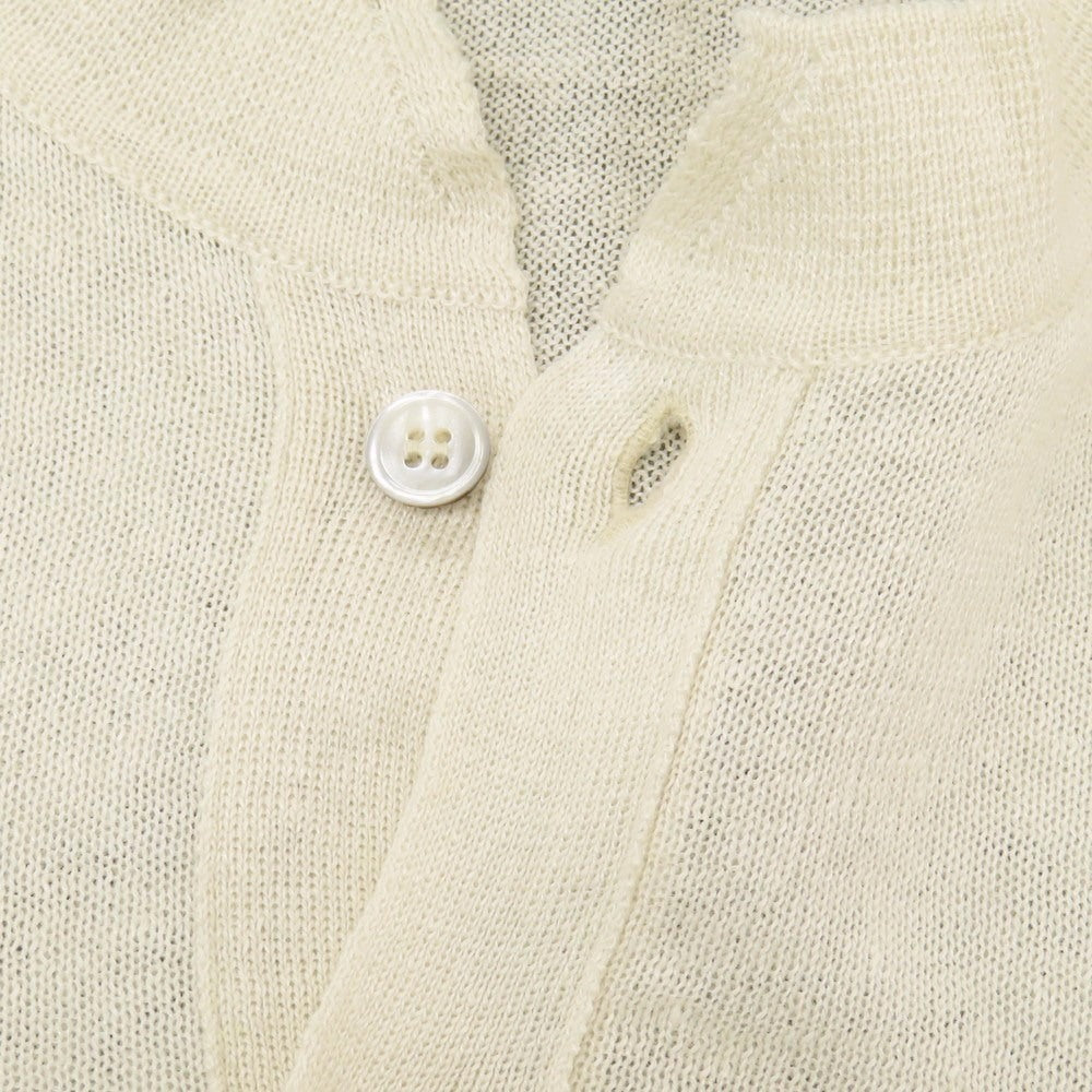 【中古】セッテフィーリ カシミア Settefili Cashmere リネンコットン ヘンリーネック プルオーバーニット アイボリー【サイズ46】【 状態ランクA 】【 メンズ 】
