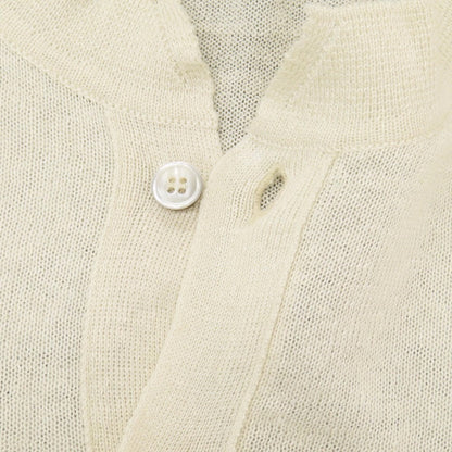 【中古】セッテフィーリ カシミア Settefili Cashmere リネンコットン ヘンリーネック プルオーバーニット アイボリー【サイズ46】【 状態ランクA 】【 メンズ 】