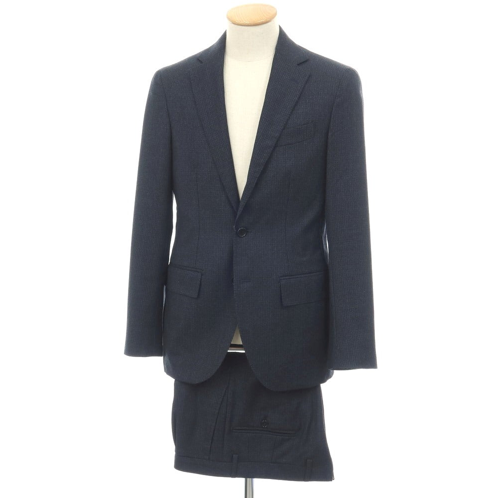 【中古】デペトリロ DE PETRILLO ウール 3つボタンスーツ ネイビー系【サイズ44 Drop8】【 状態ランクC 】【 メンズ 】