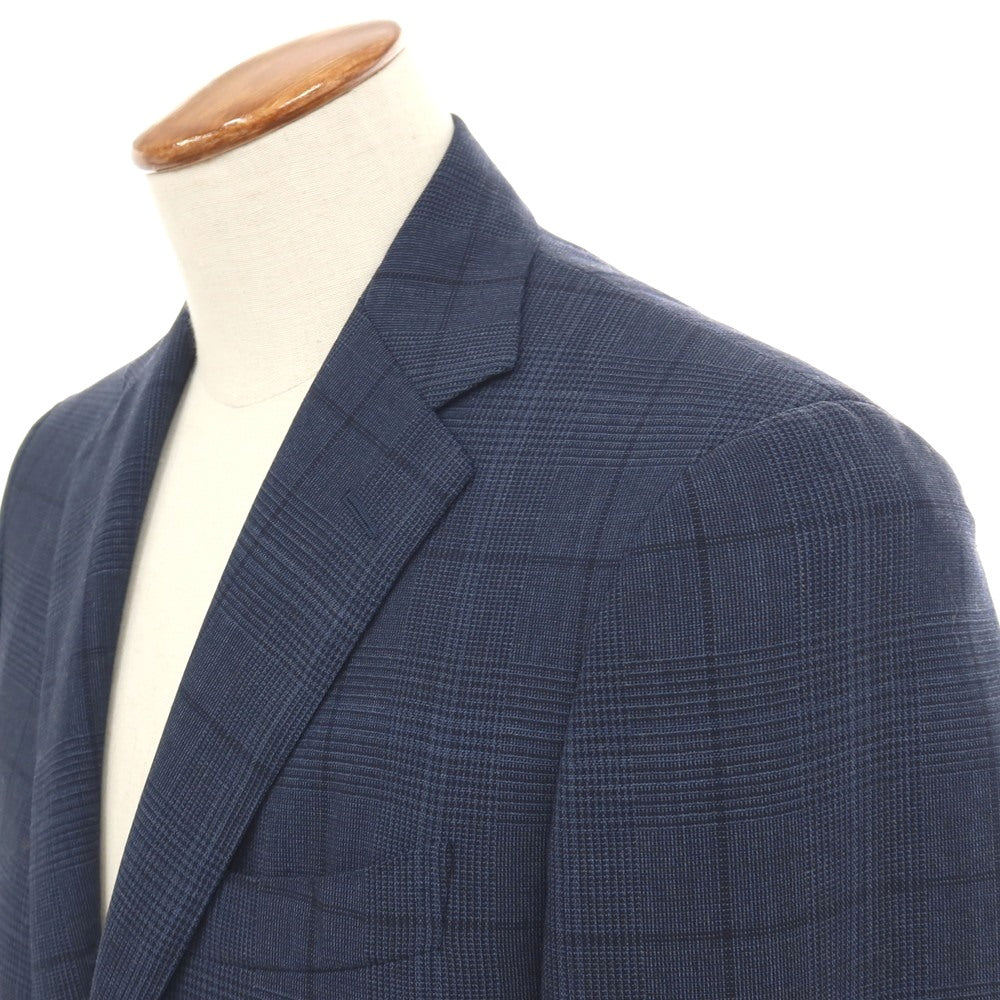 【中古】ビームスエフ BEAMS F ニュージーランドメリノウール チェック 3つボタンスーツ ネイビー【サイズ93】【 状態ランクB 】【 メンズ 】