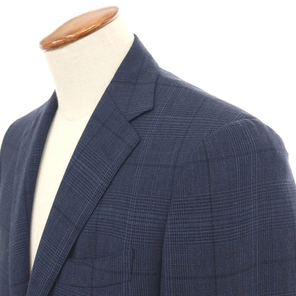 【中古】ビームスエフ BEAMS F ニュージーランドメリノウール チェック 3つボタンスーツ ネイビー【サイズ93】【 状態ランクB 】【 メンズ 】